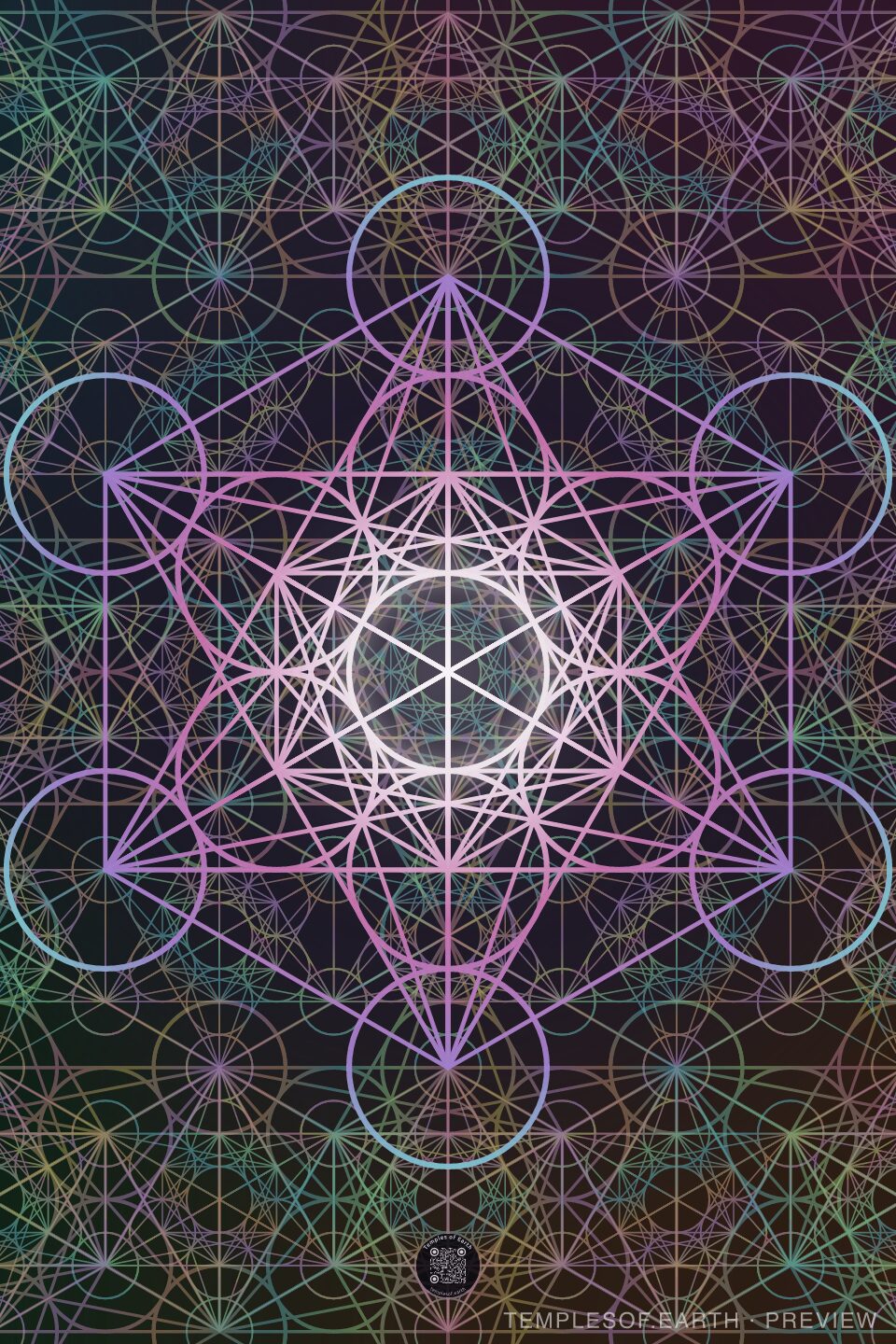 Afterglow print: rose and lilac lines over a dusky ground